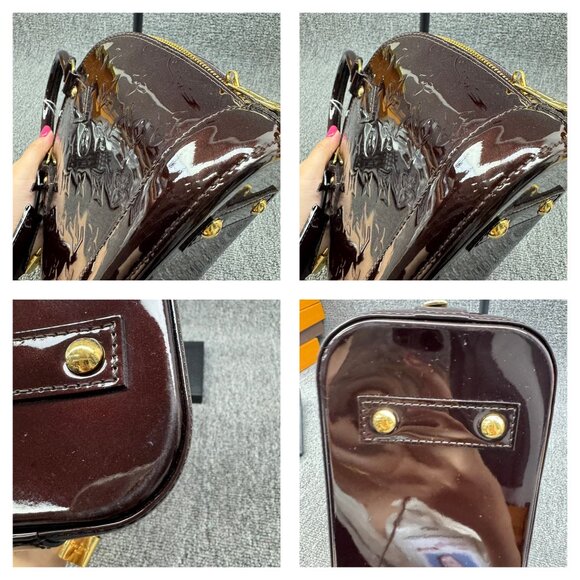 LOUIS VUITTON Alma BB Amarante Monogram Vernis Handbag 799-082125 - Picture 10 of 16